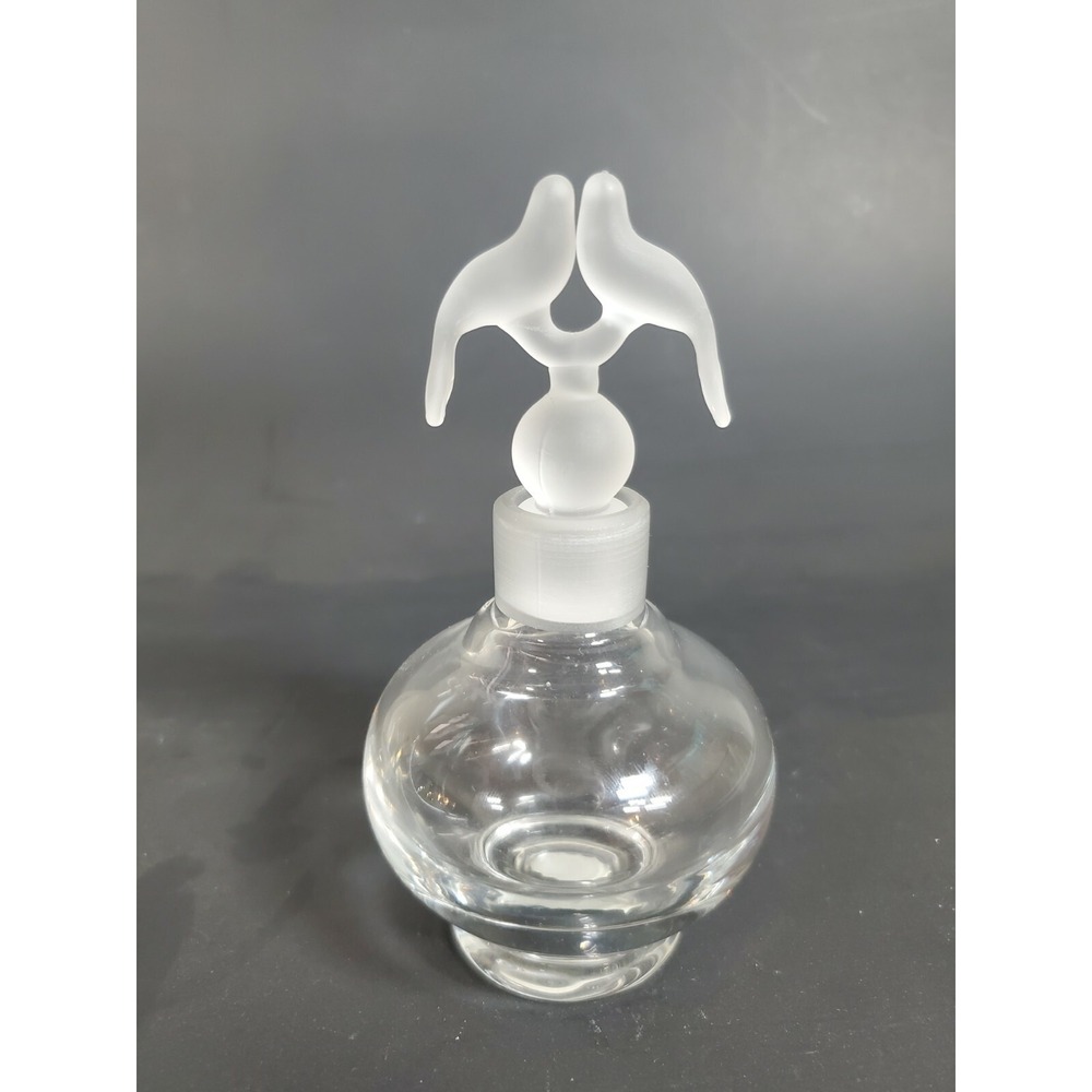 Irice 2 Birds Glass Perfume Bottle Made In U.S.A. Matte Frosted